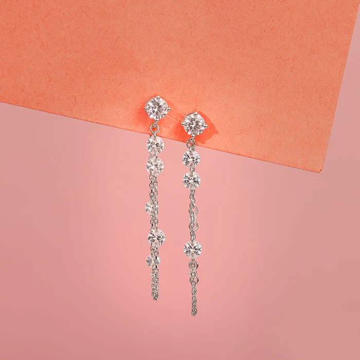 Silver Luminous Links Earrings - Image 2