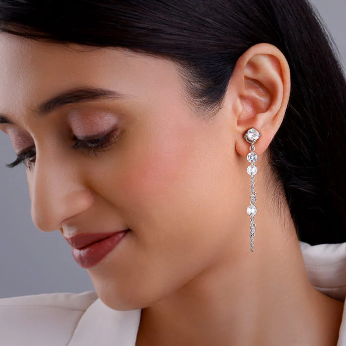 Silver Luminous Links Earrings - Image 3
