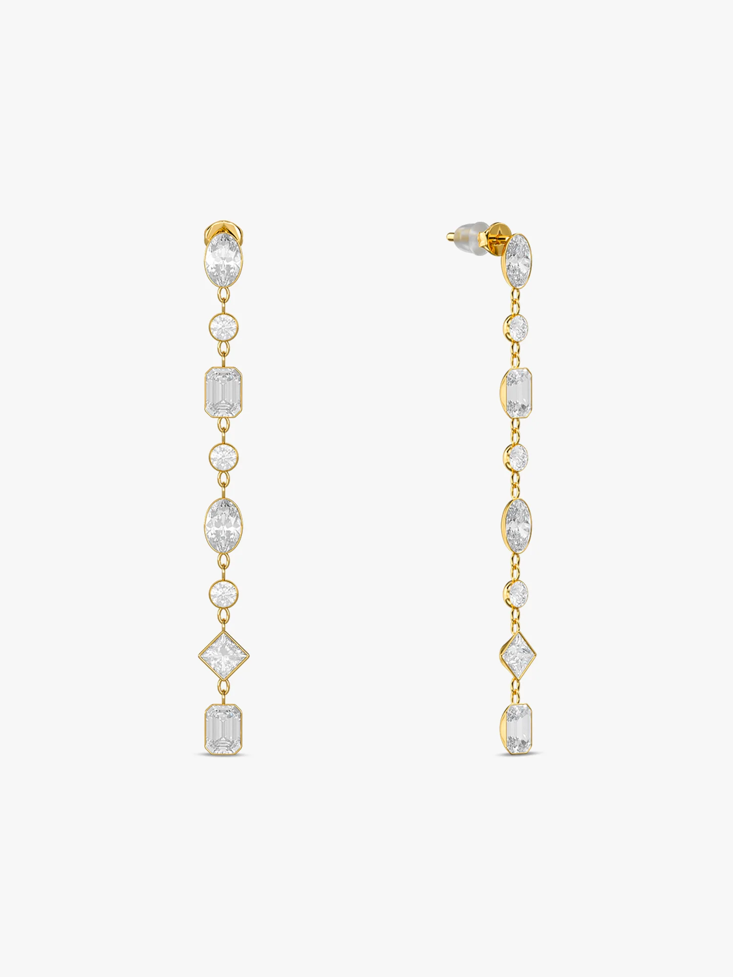 Crystal Link Drop Gold Plated Danglers