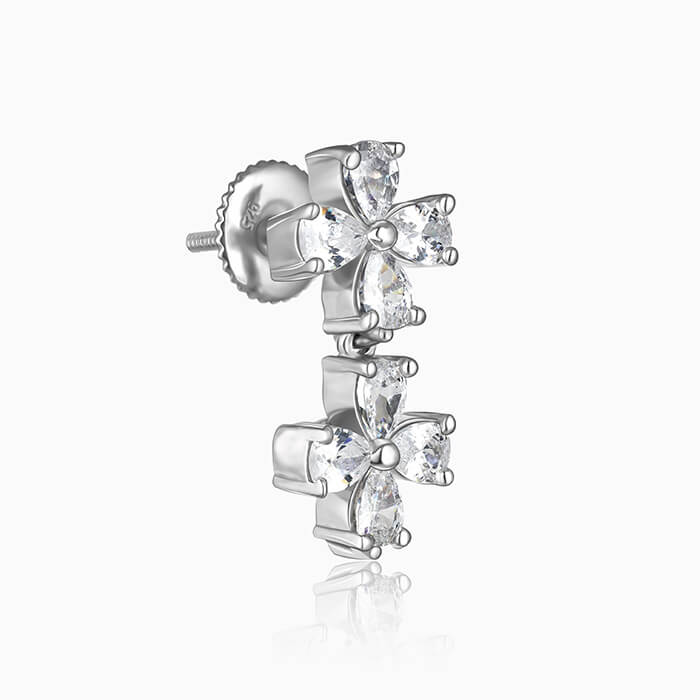 Silver Bedstraw Flower Earrings - Image 4