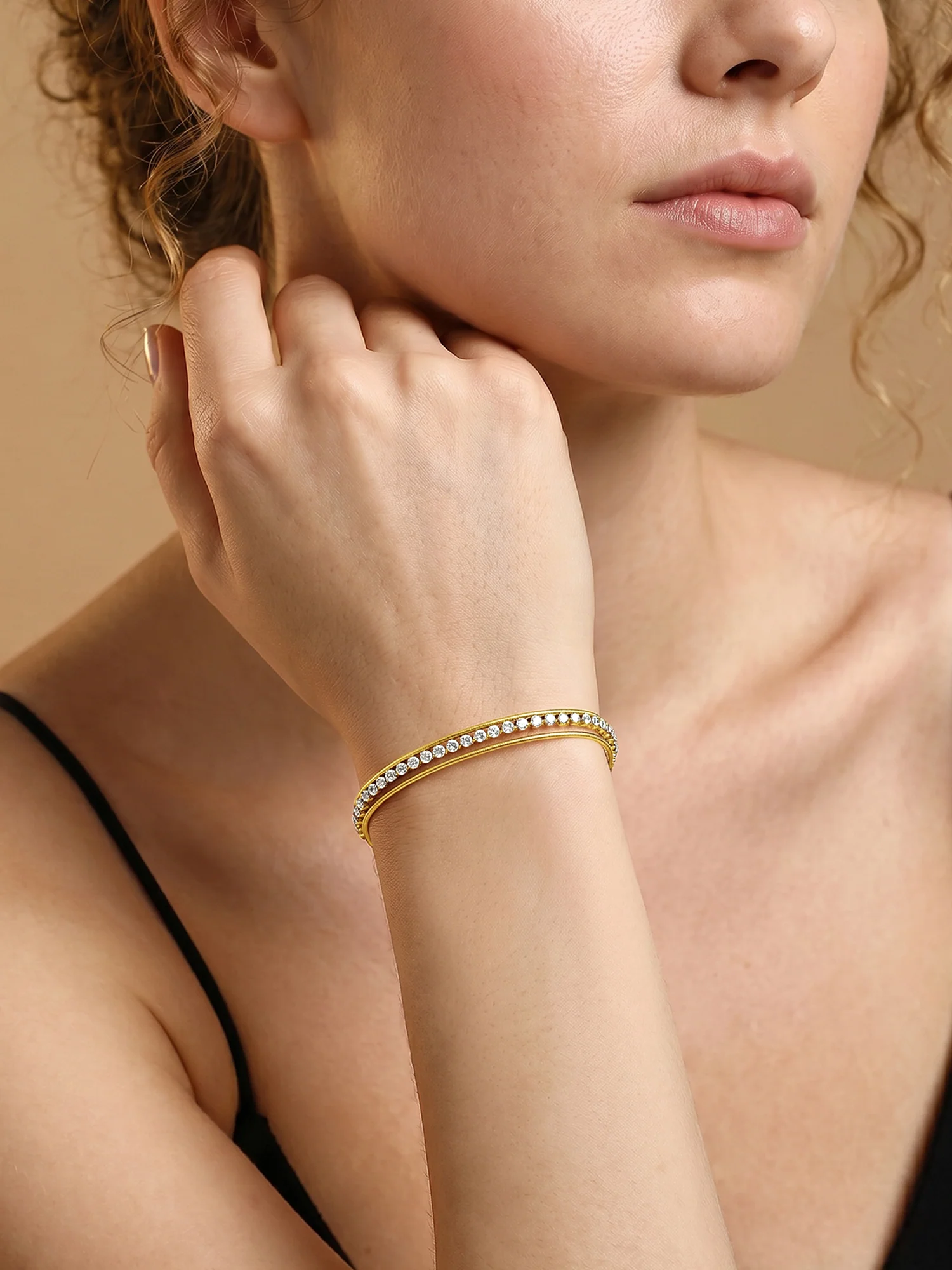 Crystal Stack Gold Plated Bracelet