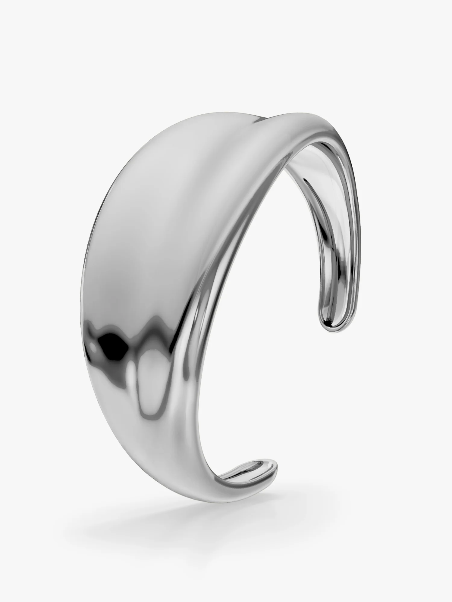 Curve Core Rhodium Plated Cuff Bracelet - Image 4