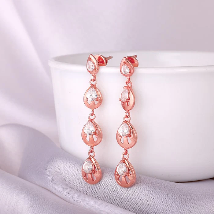 Anushka Sharma Rose Gold Paradise Love Earrings - Image 2