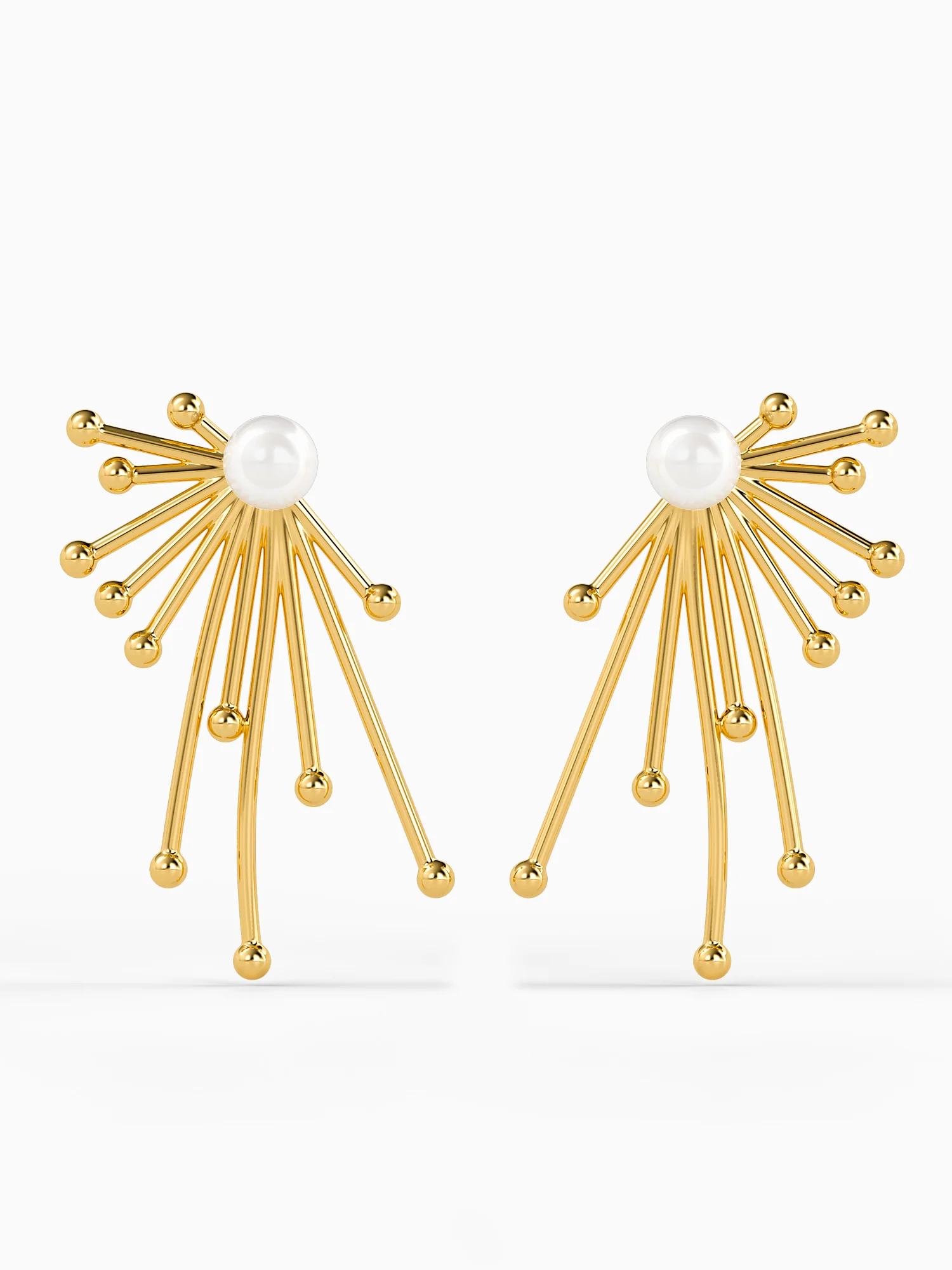 Drama Ray Gold Plated Drops Earrings
