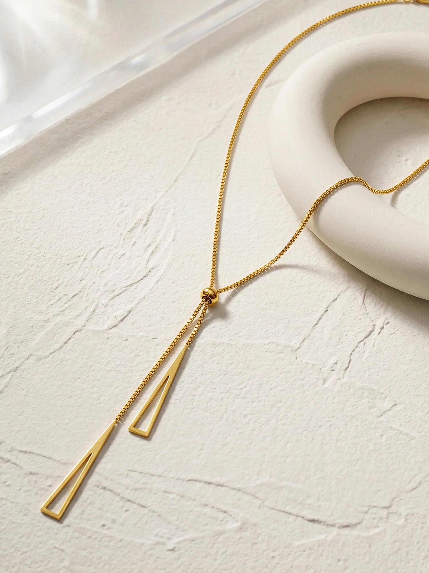 Drop It Low Gold Plated Lariat Necklace - Image 2