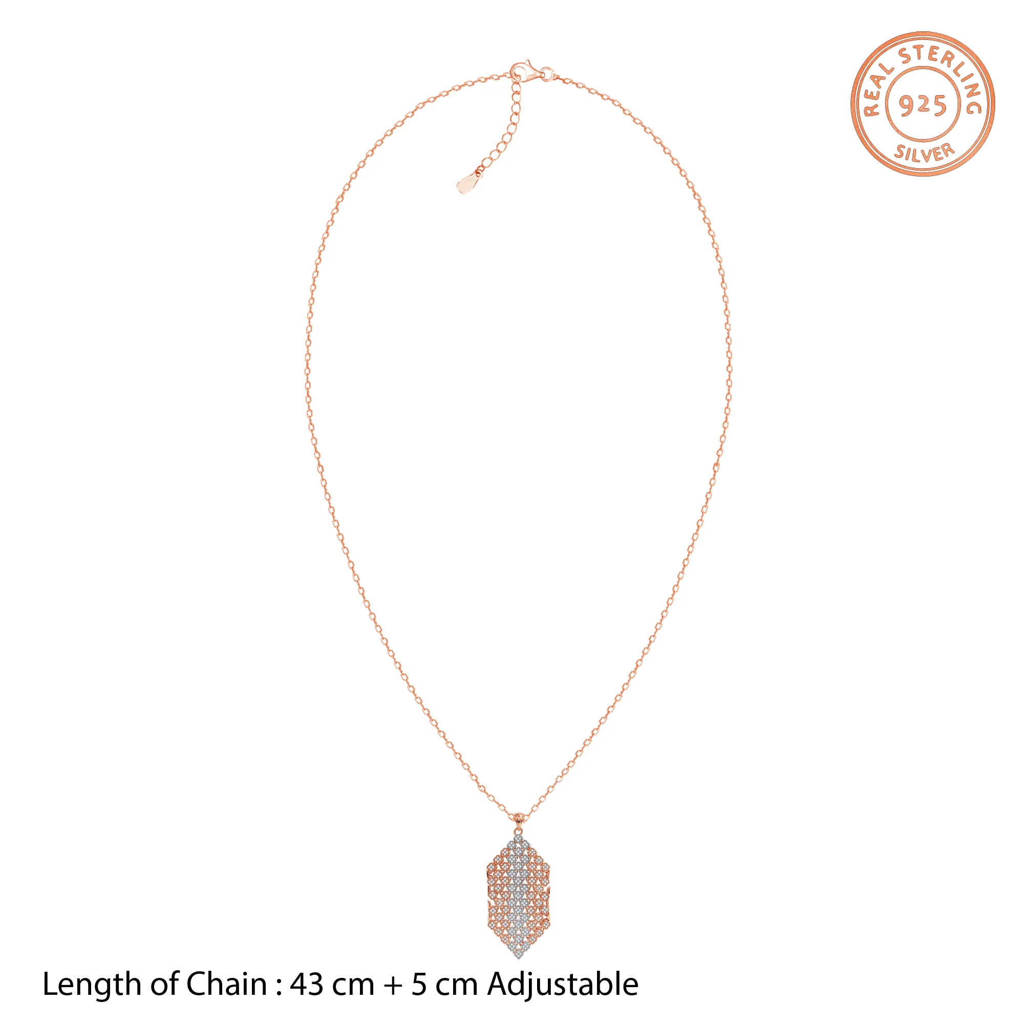Dual Tone Aurora Angle Silver Pendant With Link Chain - Image 5