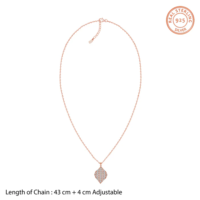 Dual Tone Celeste Grove Silver Pendant With Link Chain - Image 5