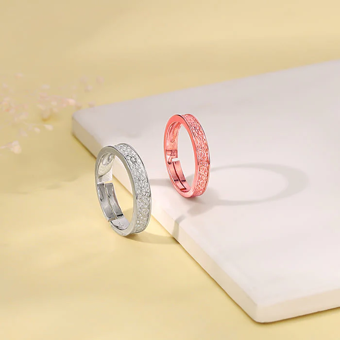 Dual Tone Destined Hearts Couple Bands - Image 2