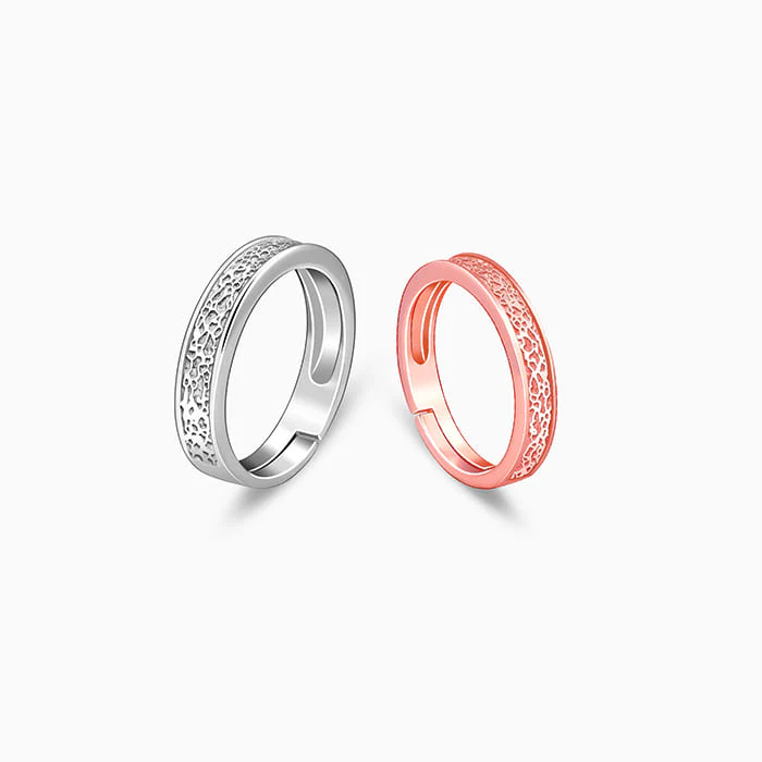 Dual Tone Destined Hearts Couple Bands - Image 4