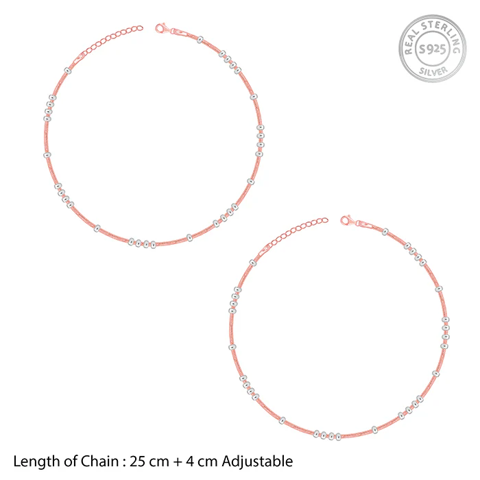 Dual Tone Dewdrop Anklet - Image 4