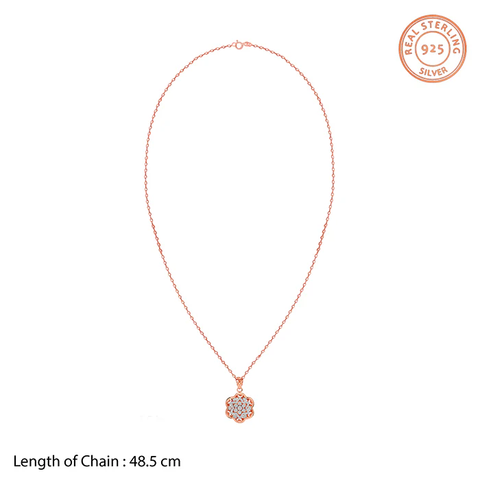 Dual Tone Eloria Silver Pendant With Link Chain - Image 5