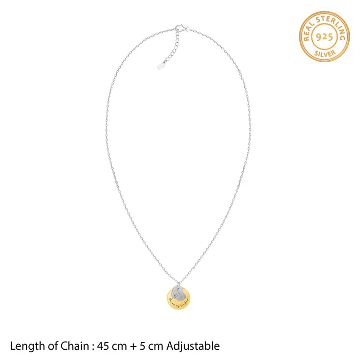 Dual Tone Golden Personalised Heart Message Necklace - Image 5