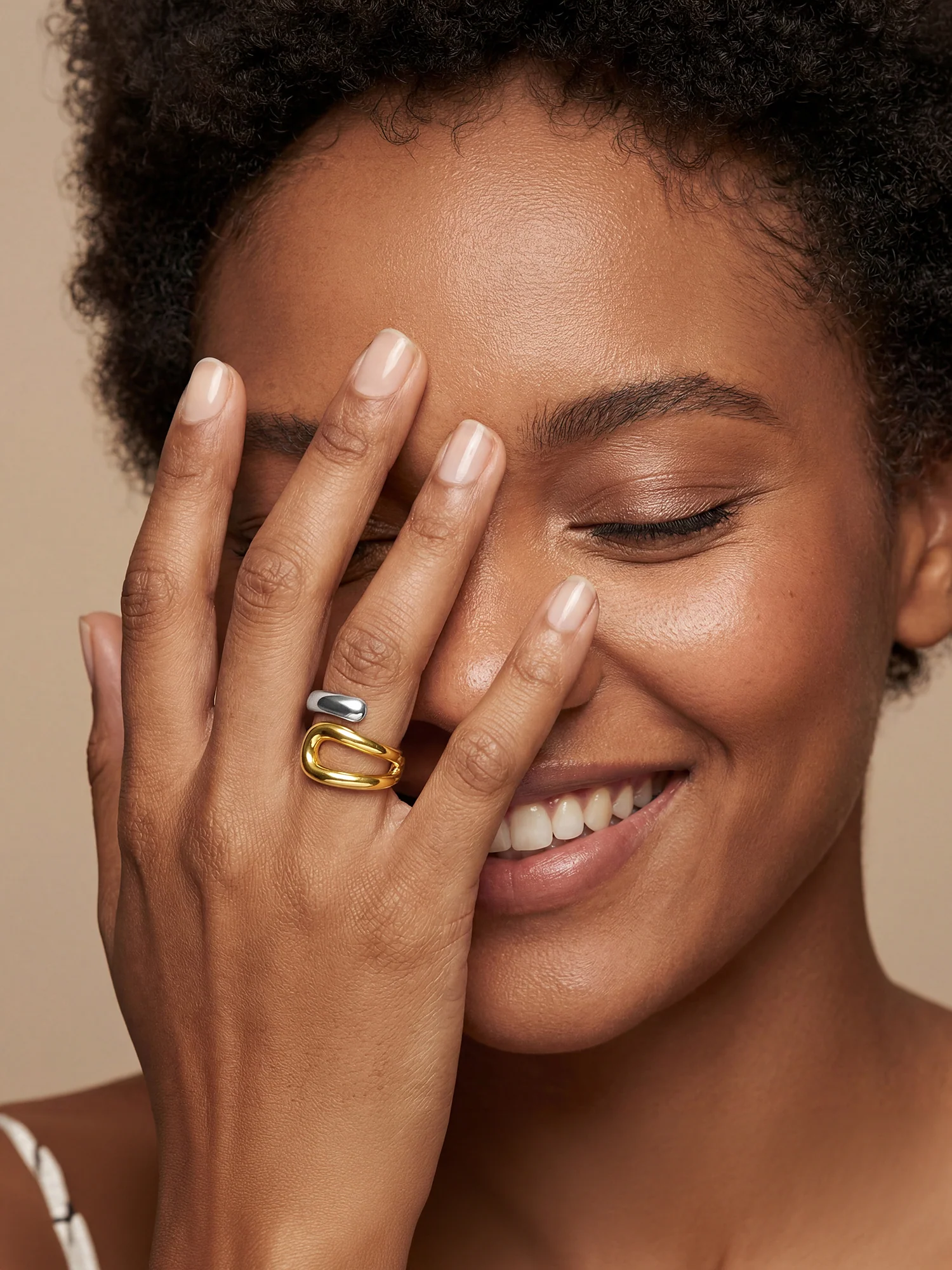 Twisted Link Up Dual Tone Ring (Size 14) - Image 3