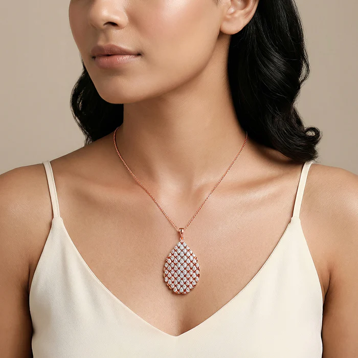 Dual Tone Mermaid Gleam Silver Pendant With Link Chain - Image 3