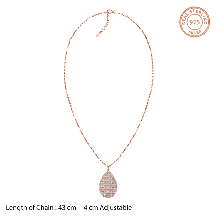 Dual Tone Oval Reef Silver Pendant With Link Chain - Image 5