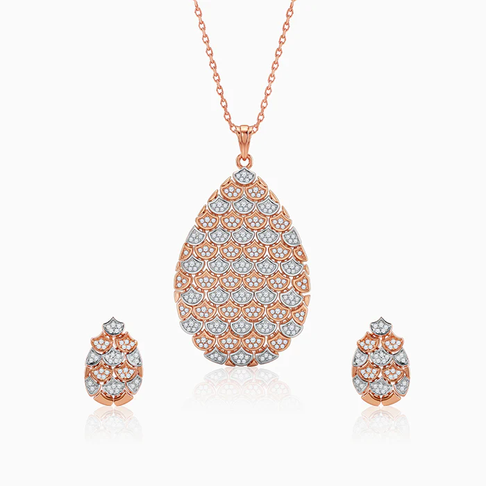 Dual Tone Oval Reef Silver Set
