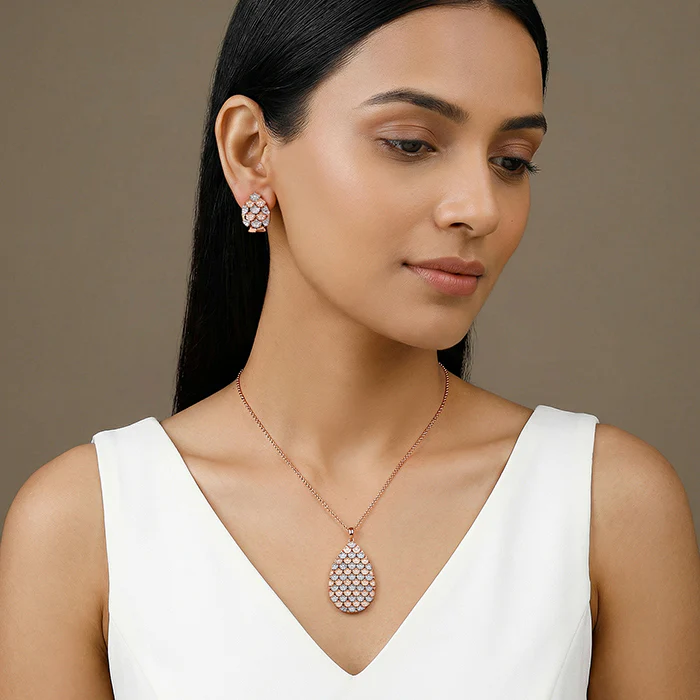 Dual Tone Oval Reef Silver Set - Image 3