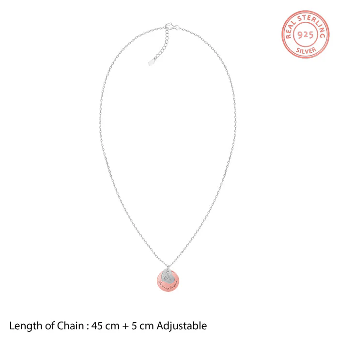 Dual Tone Rose Gold Personalised Heart Message Necklace - Image 5