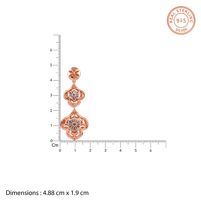 Dual Tone Sweet Aura Silver Earrings - Image 4