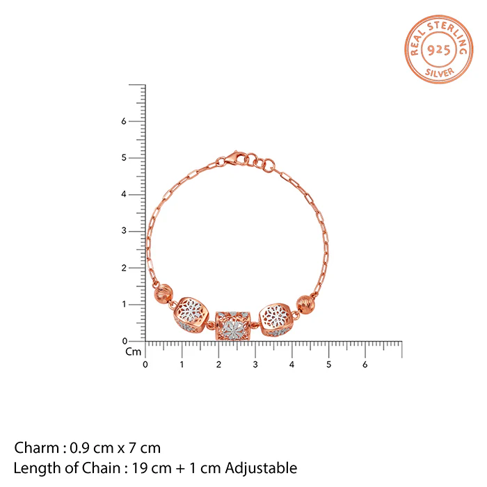 Dual Tone Zenith Charm Silver Bracelet - Image 4
