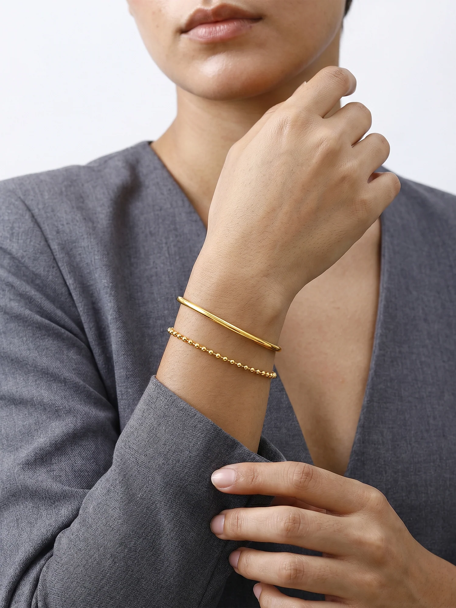 Duo Drip Gold Plated Bracelet - Image 3