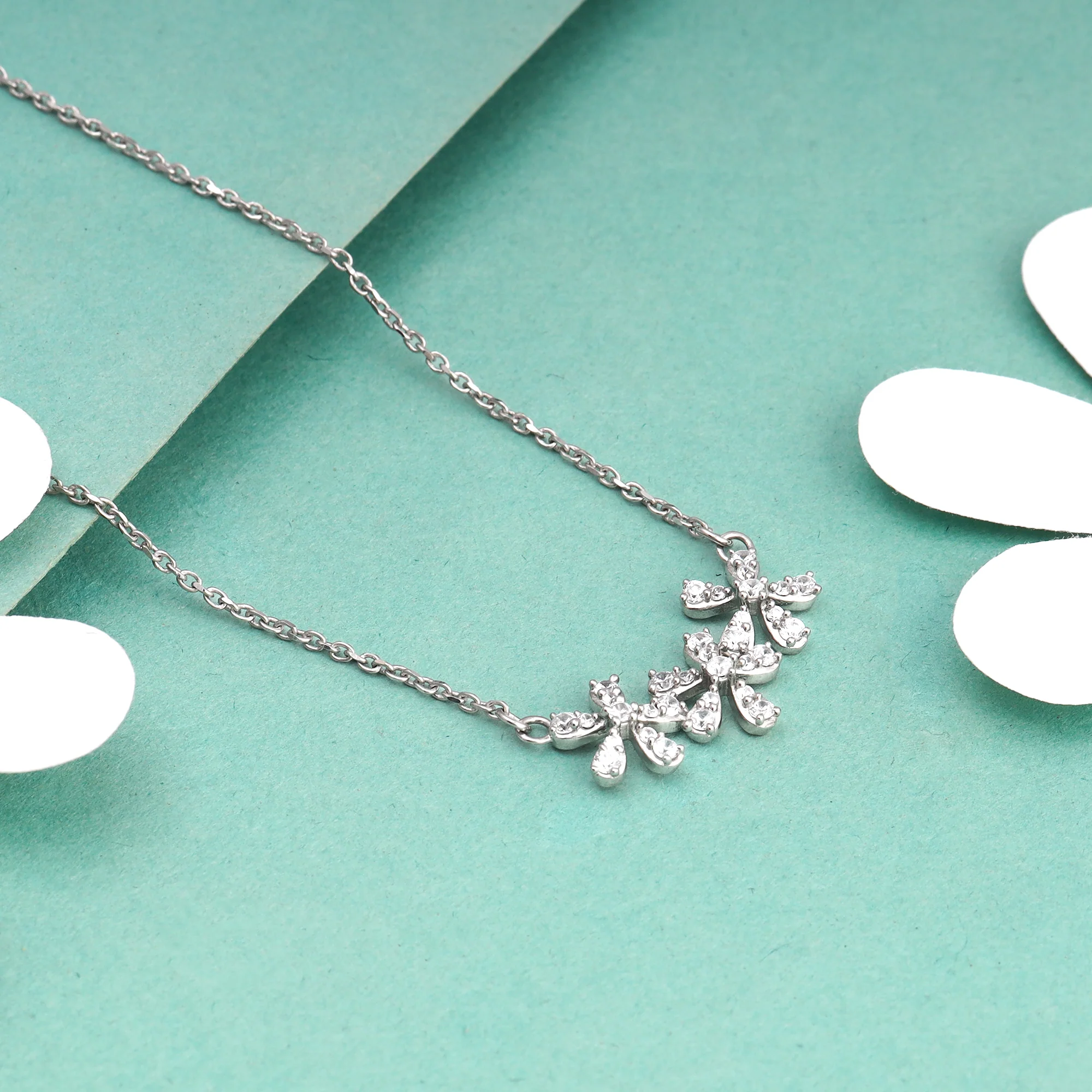 Silver Floral Enchantment Necklace - Image 2