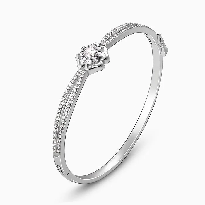 Silver Zircon Flower Bracelet - Image 3