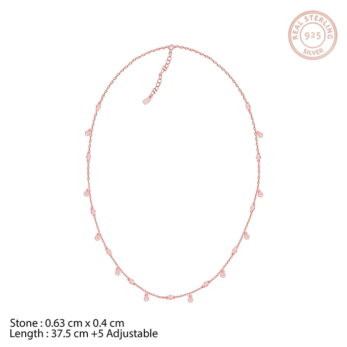 Rose Gold Covered In Charm Neckalce - Image 3