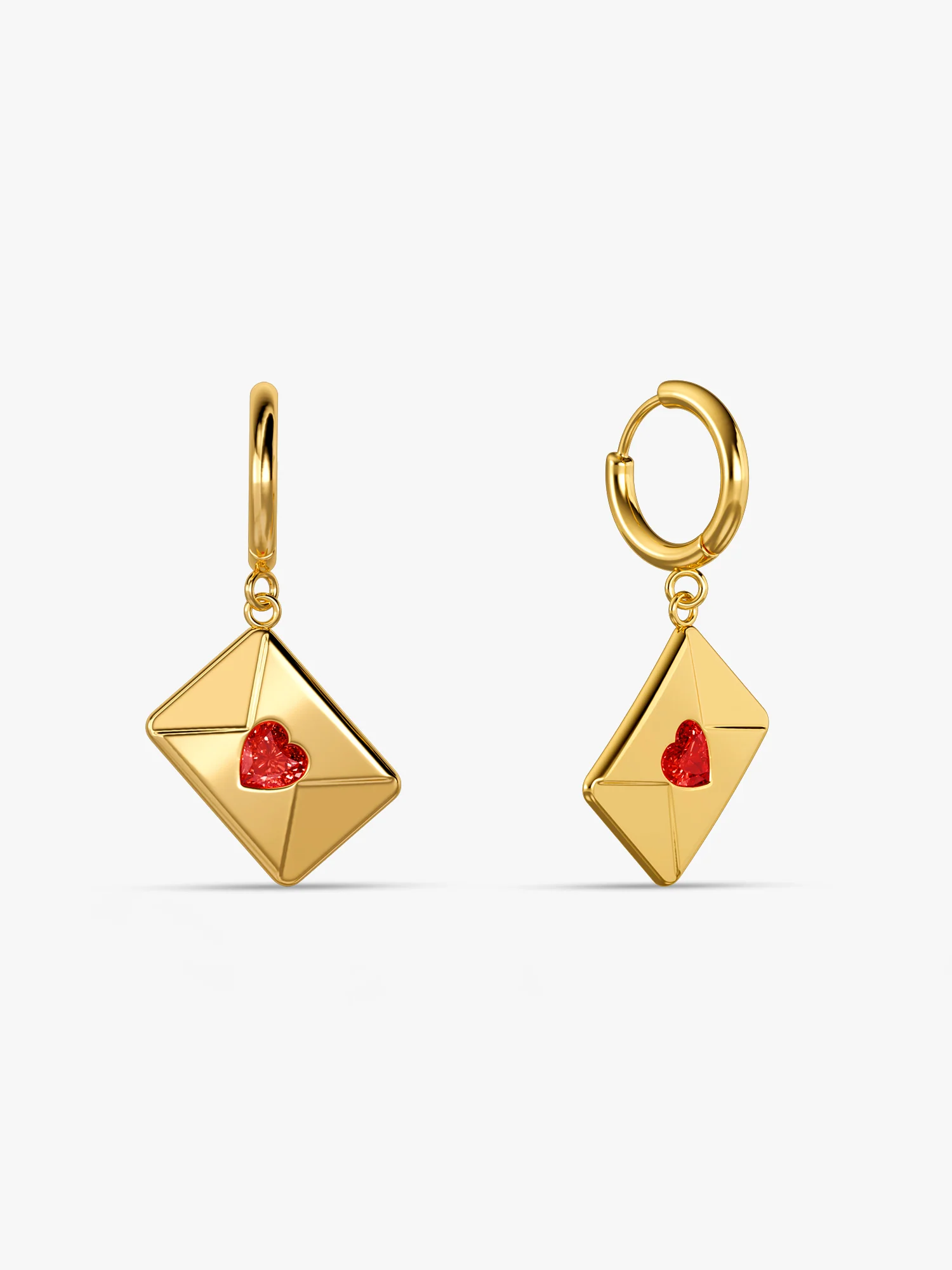 Gem Curve Gold Plated Earrings