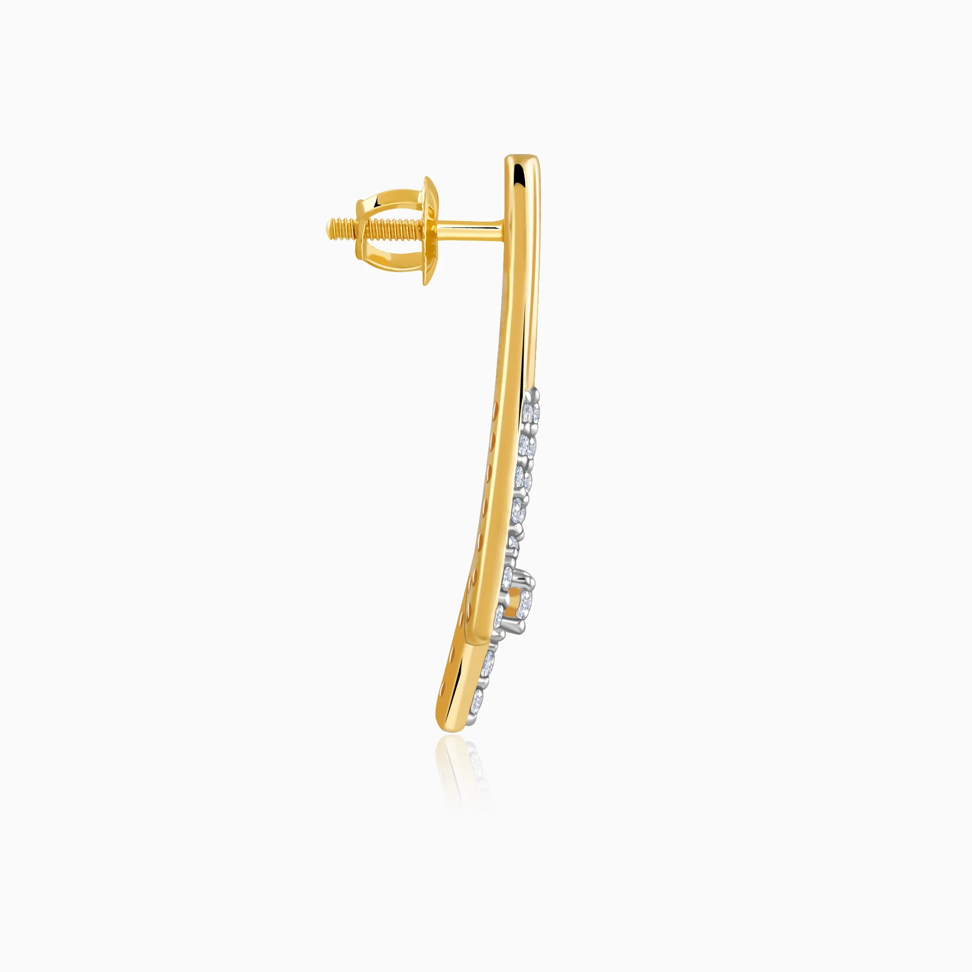 Gold Abstract Lab Grown Diamond Earrings - Image 5