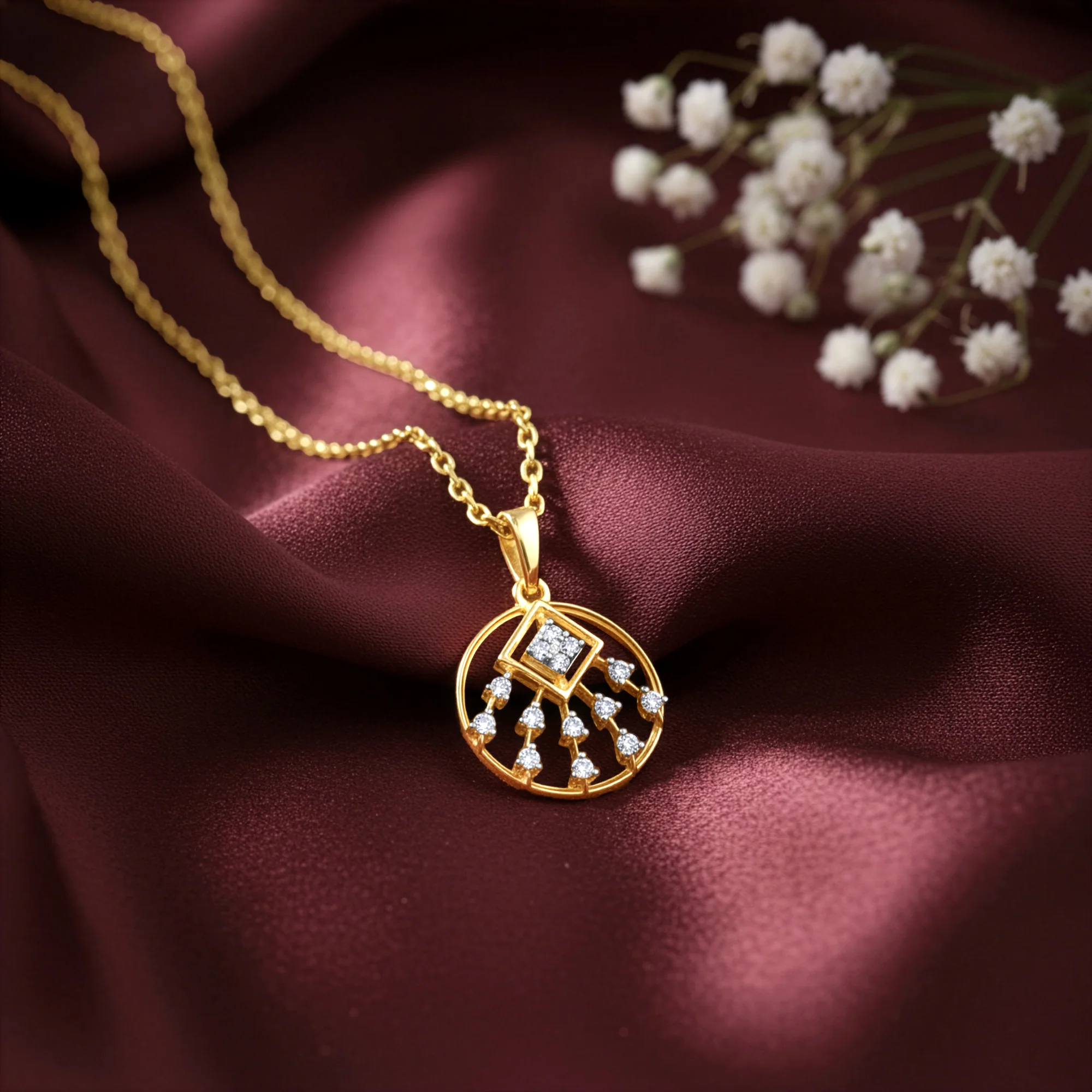 Gold Admiring Shine Lab Grown Diamond Pendant - Image 2