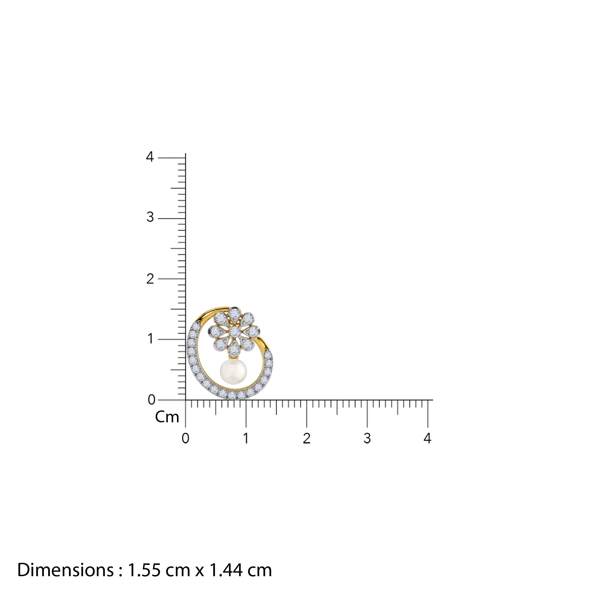 Gold Amata Floral Lab Grown Diamond Pendant - Image 5