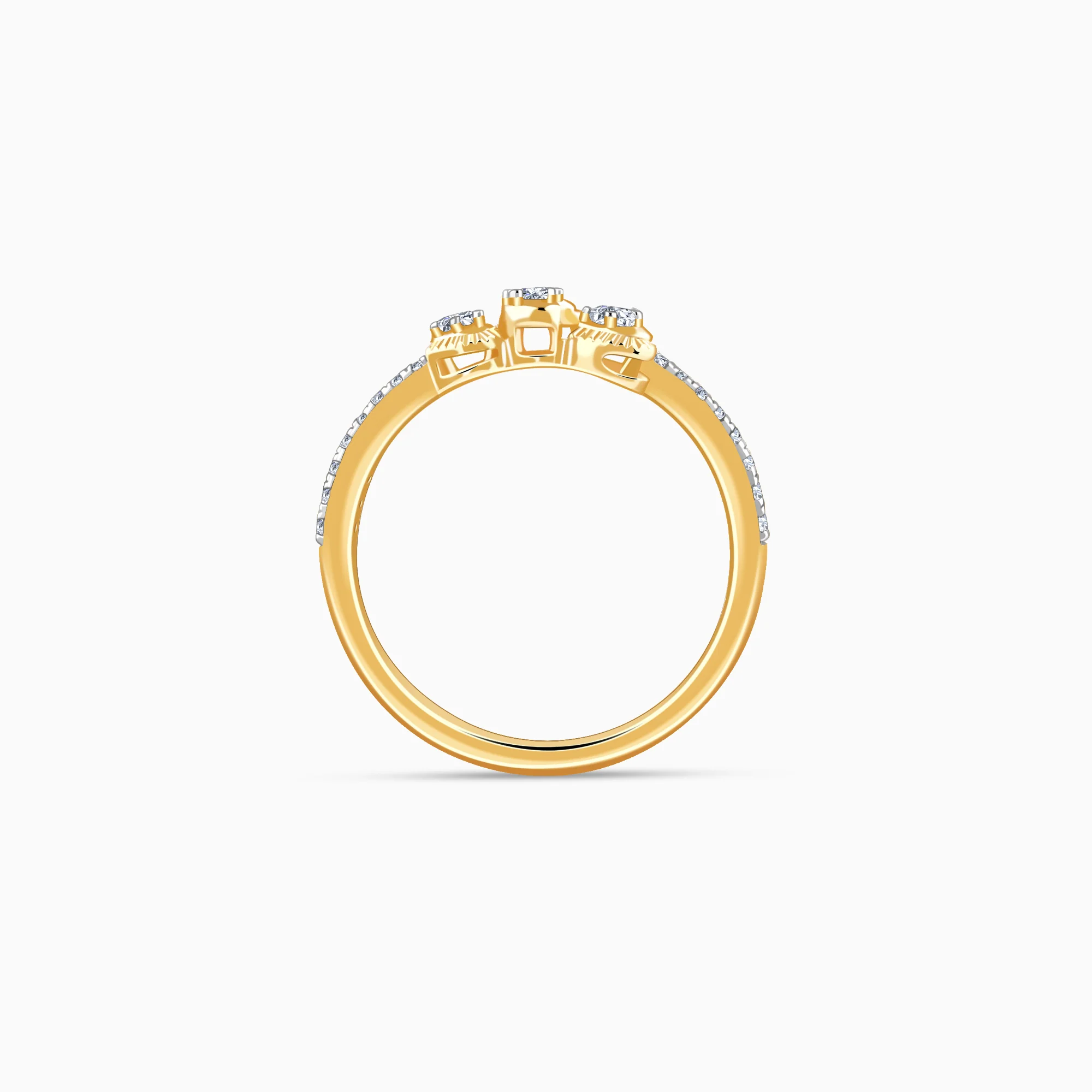 Gold Amoura Trio Lab Grown Diamond Ring - Image 5