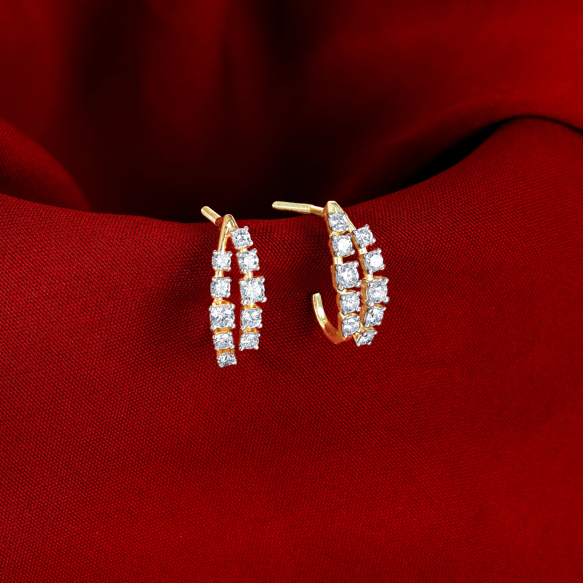 Gold and Bold Lab Grown Diamond Earrings - Image 2