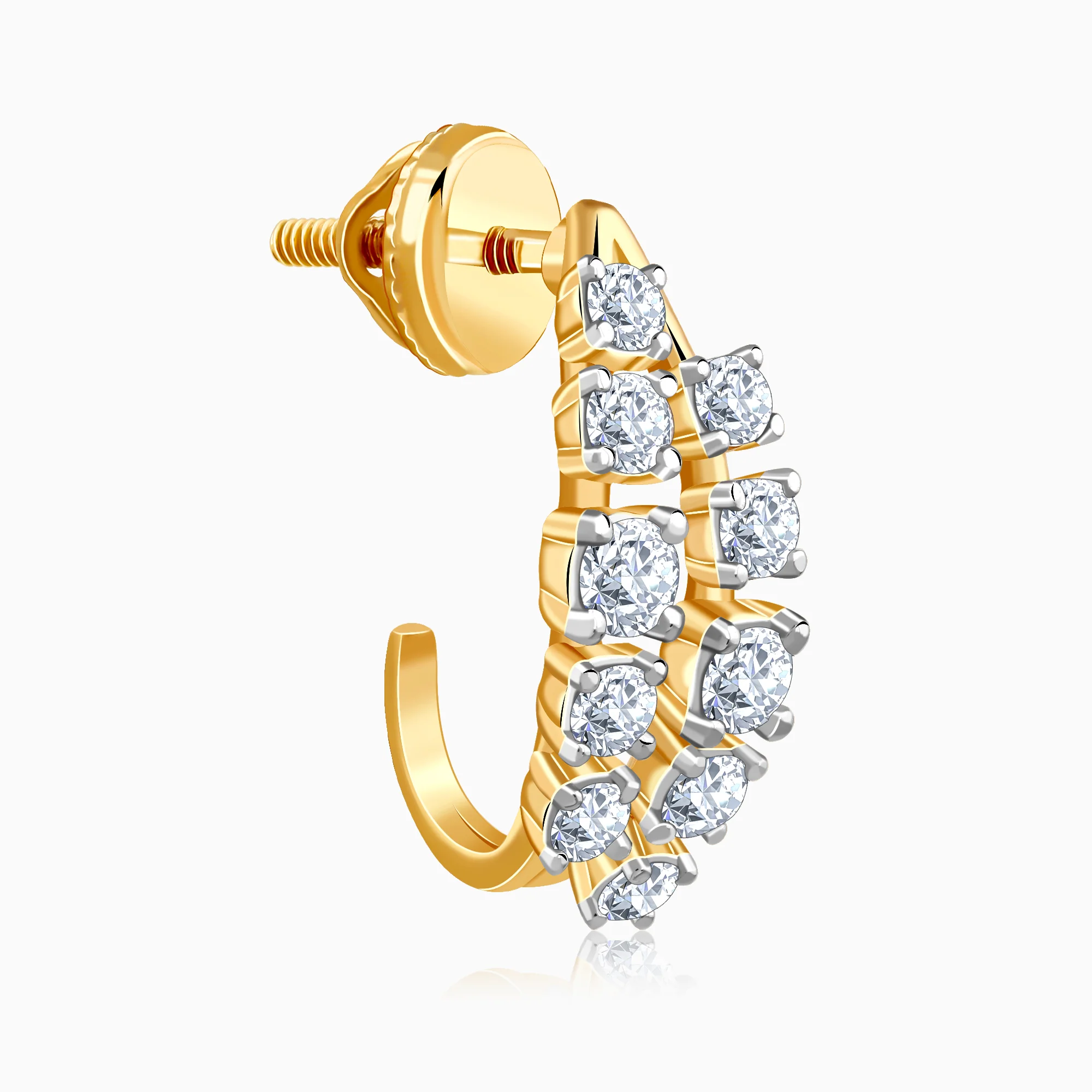 Gold and Bold Lab Grown Diamond Earrings - Image 4