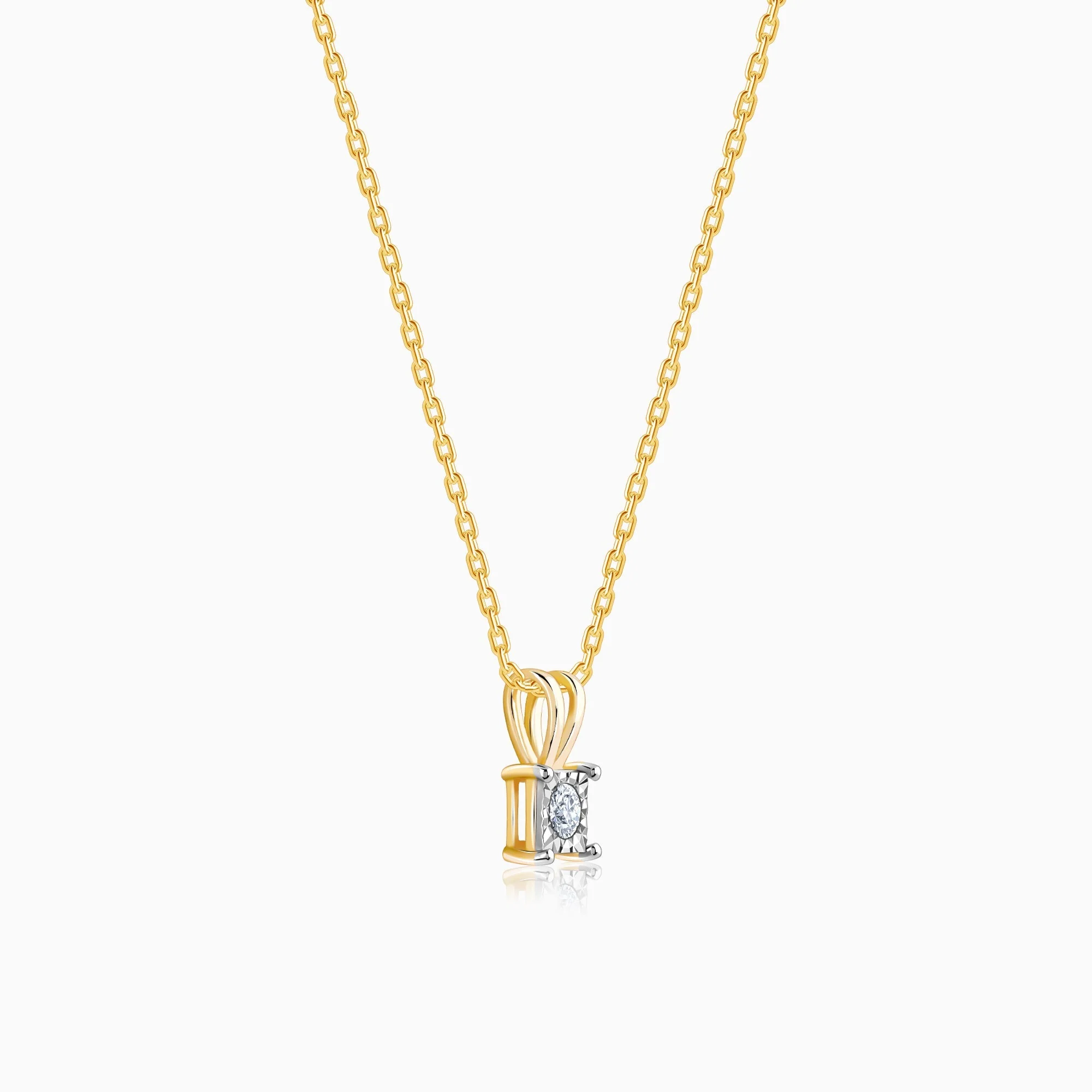 Gold Boxy Diamond Pendant - Image 4