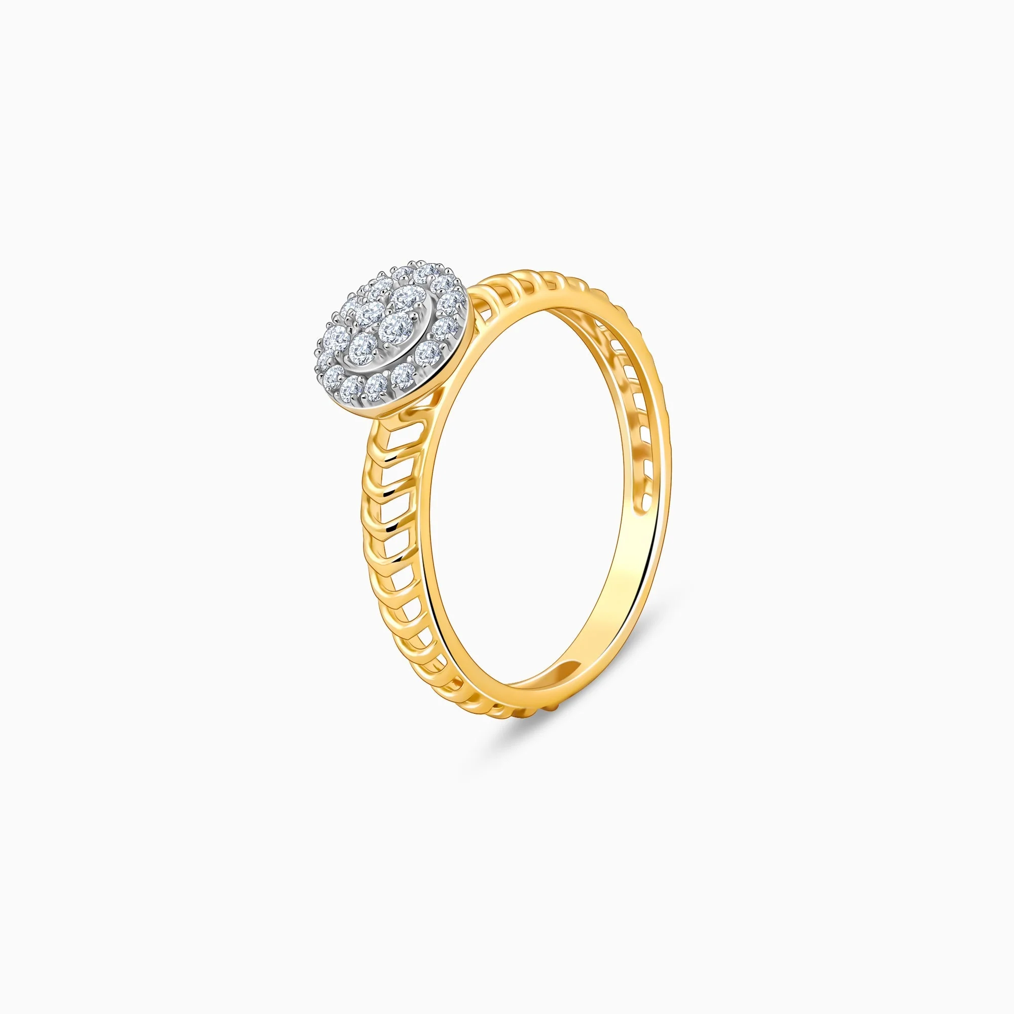 Gold Majestic Halo Lab Grown Diamond Ring - Image 4