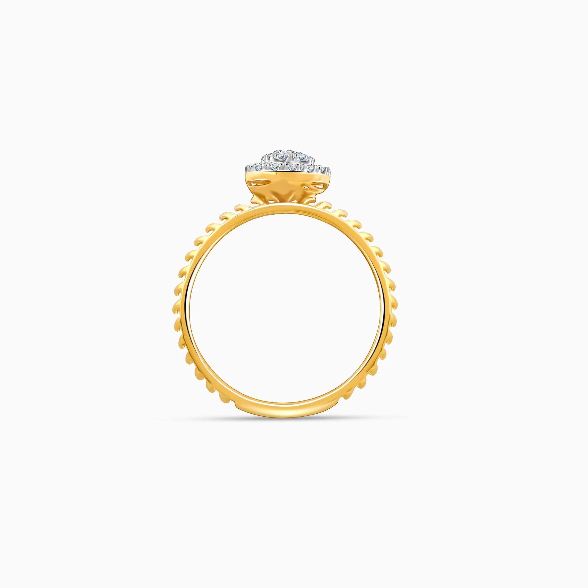 Gold Majestic Halo Lab Grown Diamond Ring - Image 5