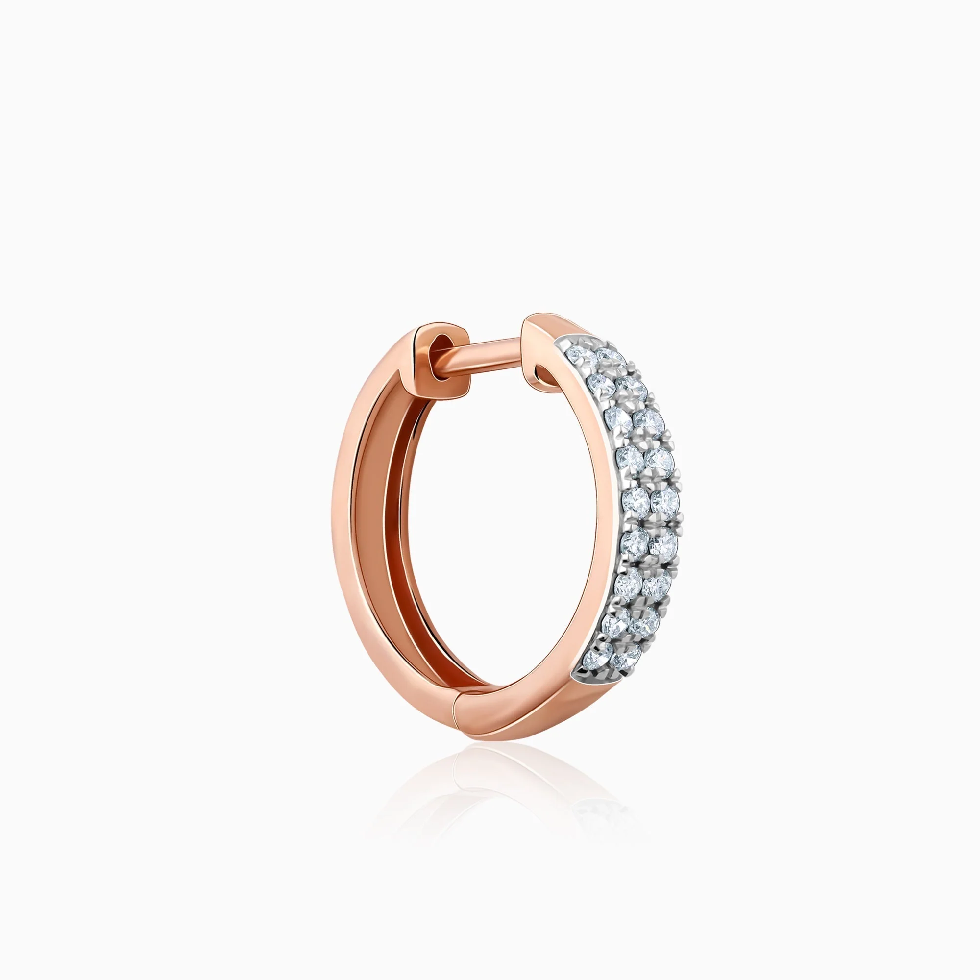 Rose Gold Huggies Lab Grown Diamond Earrings - Image 4