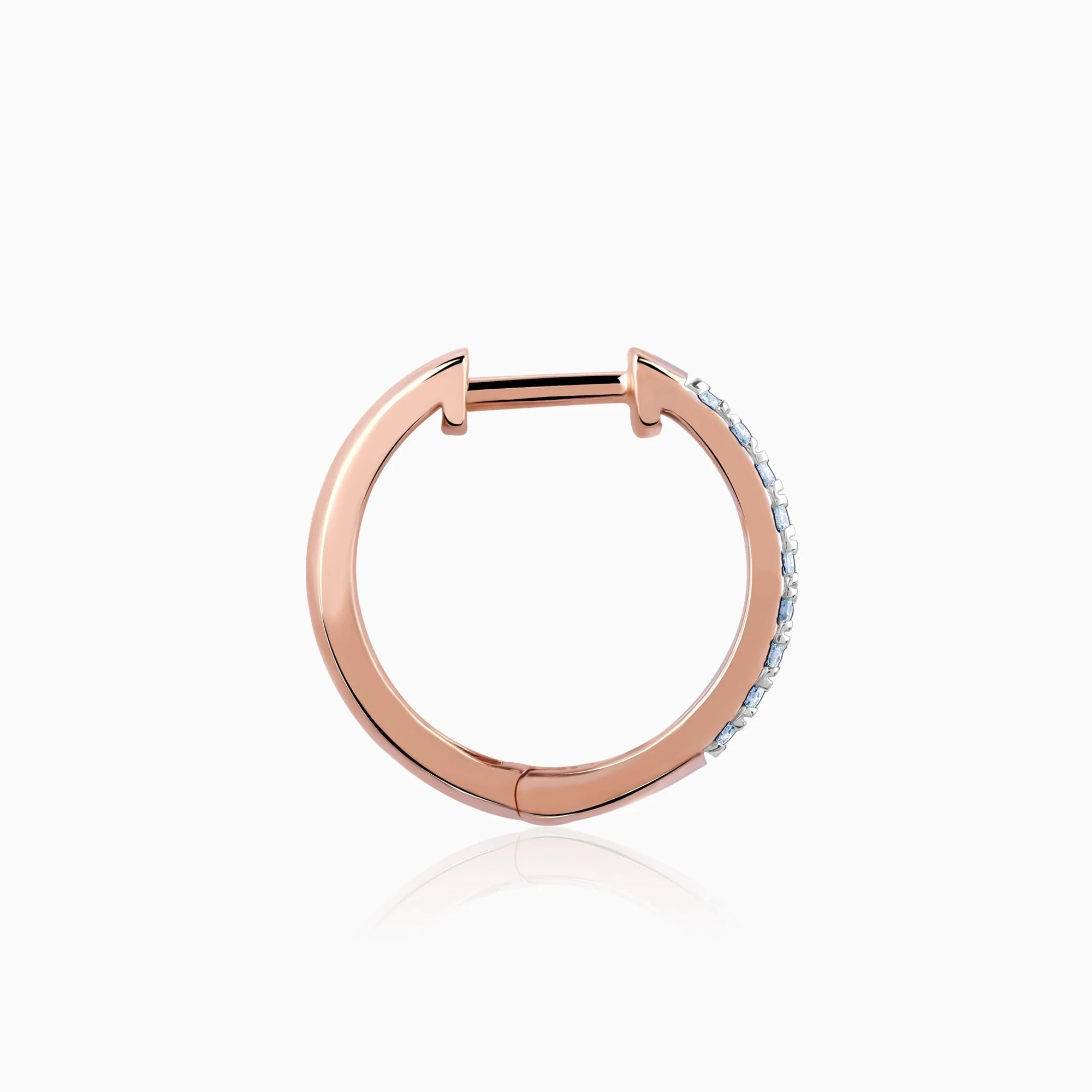 Rose Gold Huggies Lab Grown Diamond Earrings - Image 5