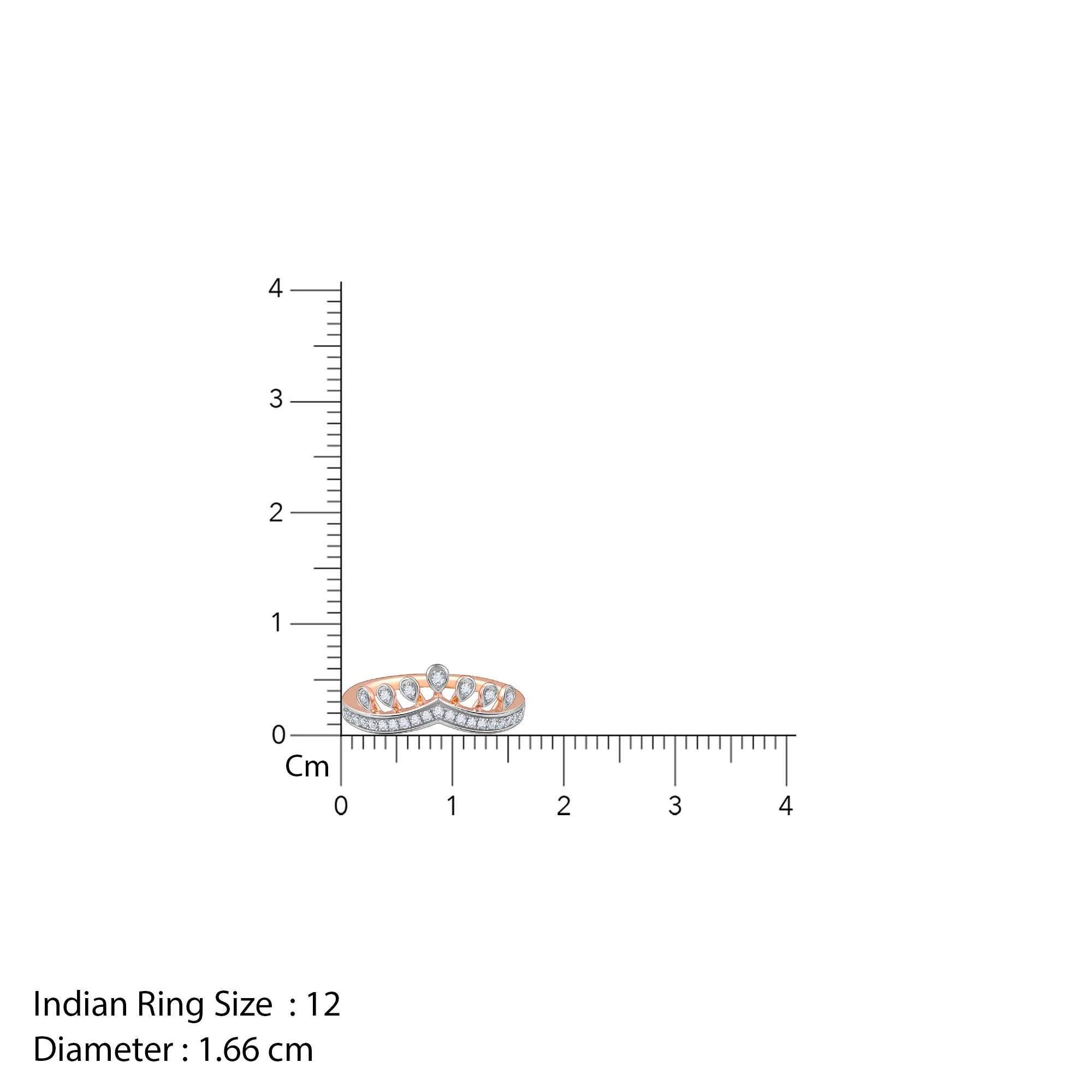 Rose Gold Tiara Crown Lab Grown Diamond Ring - Image 6