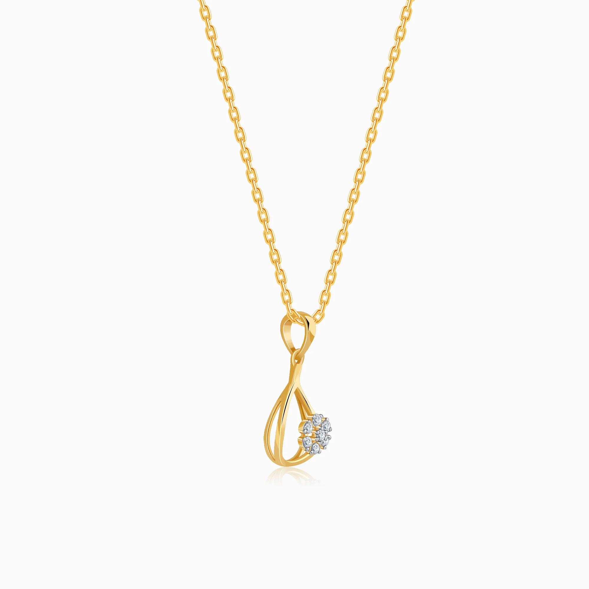 Gold Aqua Bloom Lab Grown Diamond Pendant - Image 4