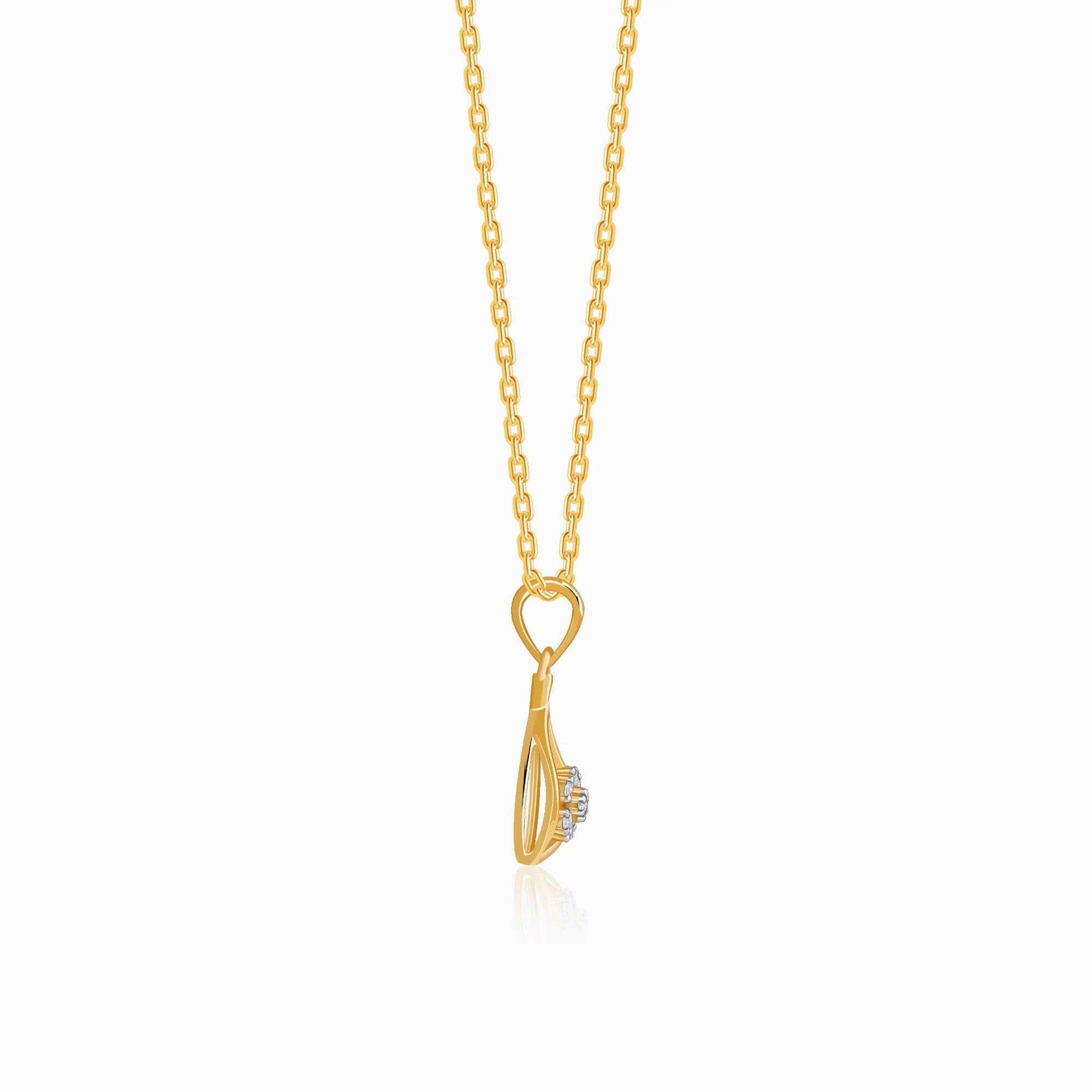Gold Aqua Bloom Lab Grown Diamond Pendant - Image 5