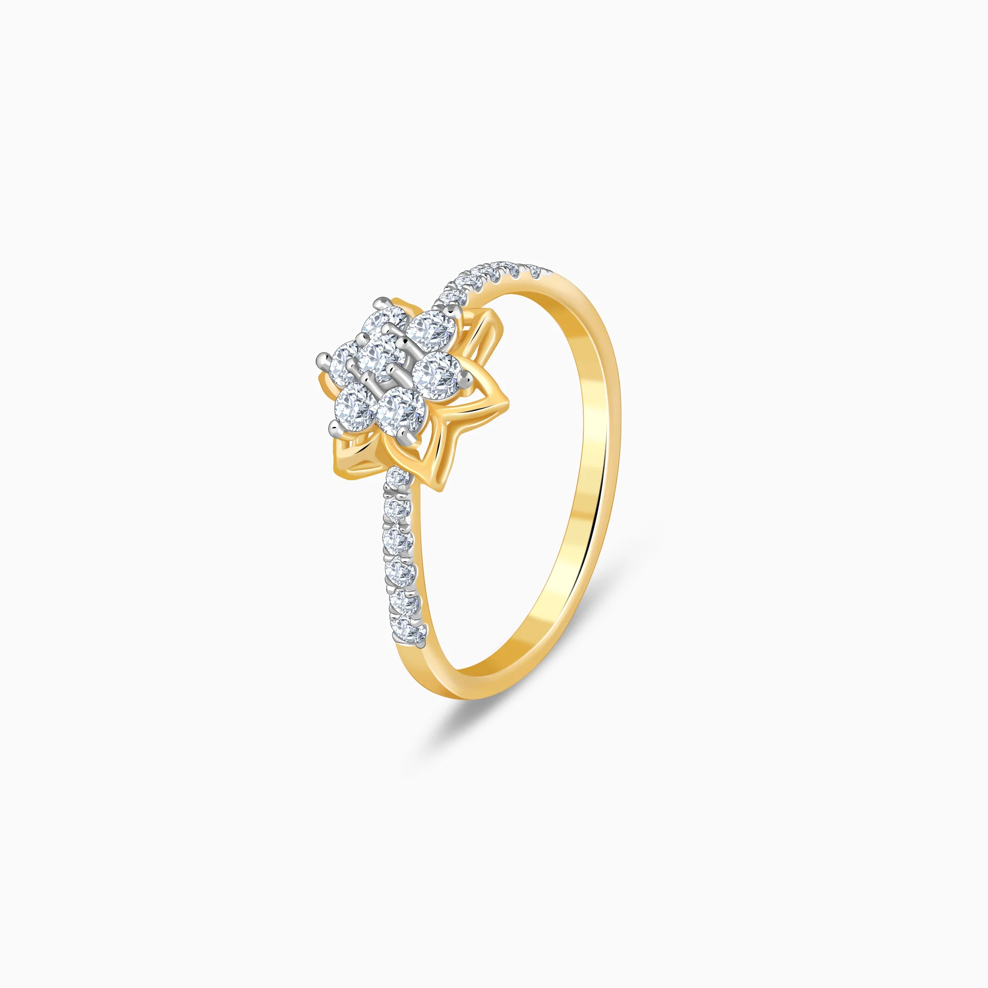 Gold Artistic Flora Lab Grown Diamond Ring - Image 4