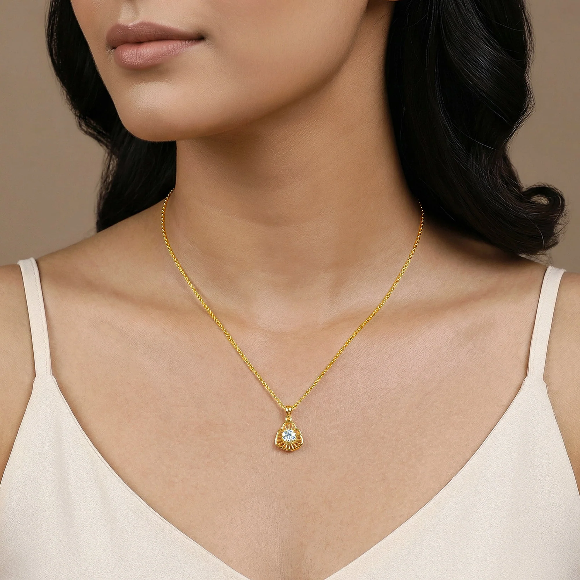 Gold Astrid Lab Grown Diamond Pendant - Image 3