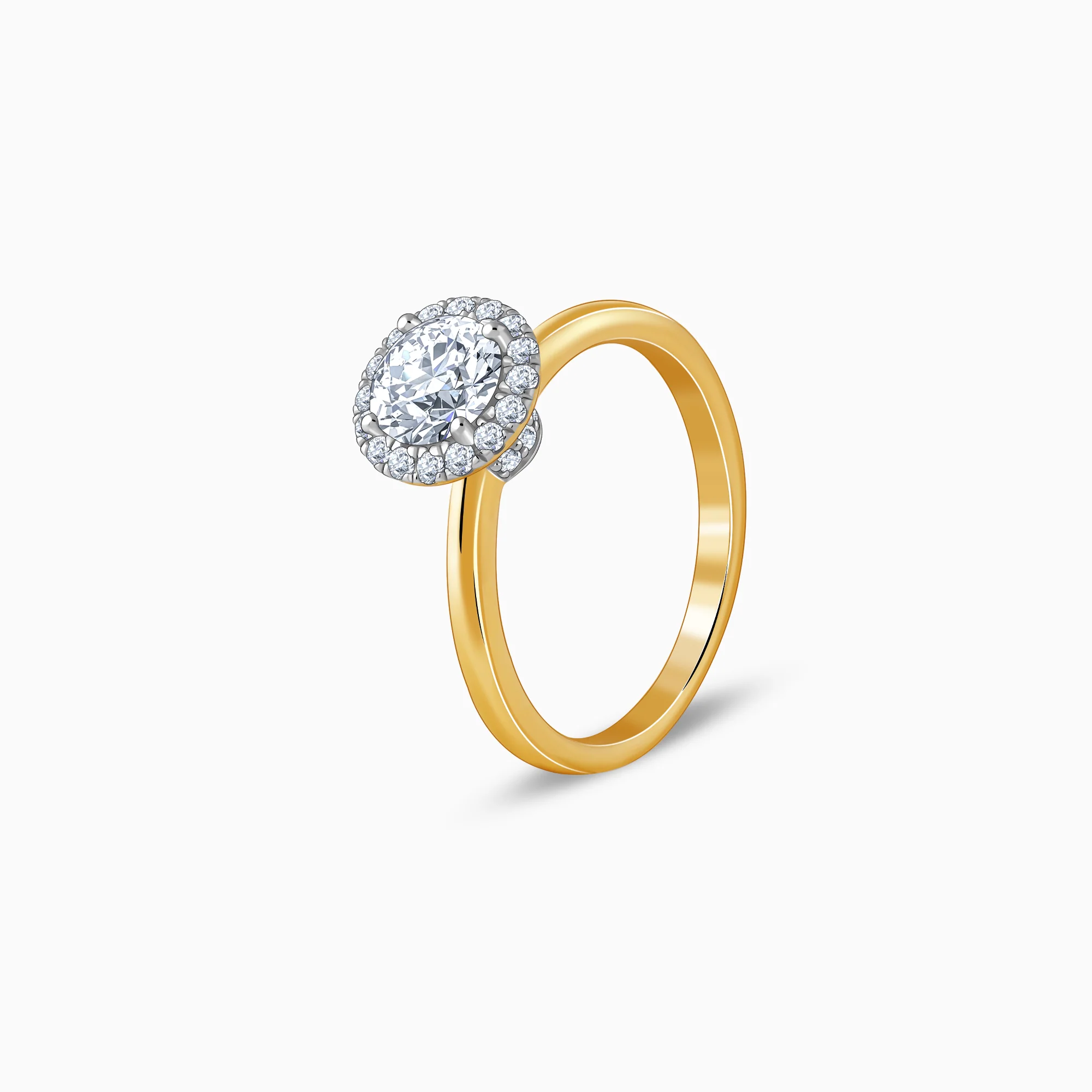 Gold Audrey Halo Salitaire Lab Grown Diamond Ring - Image 4