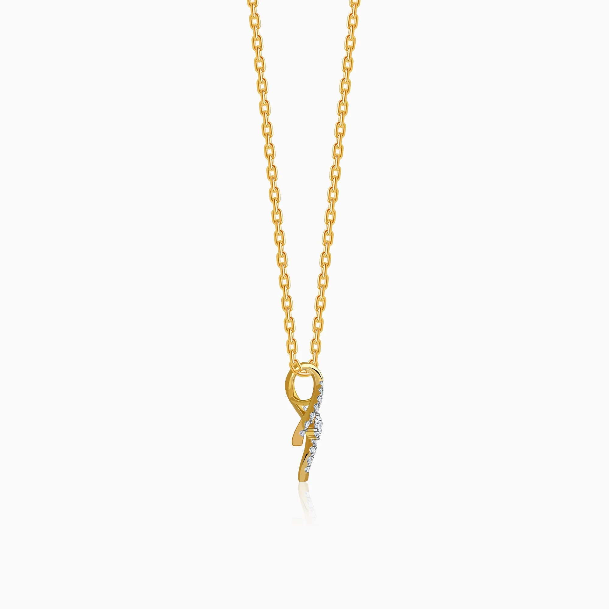 Gold Aurelia Spiral Lab Grown Diamond Pendant - Image 5