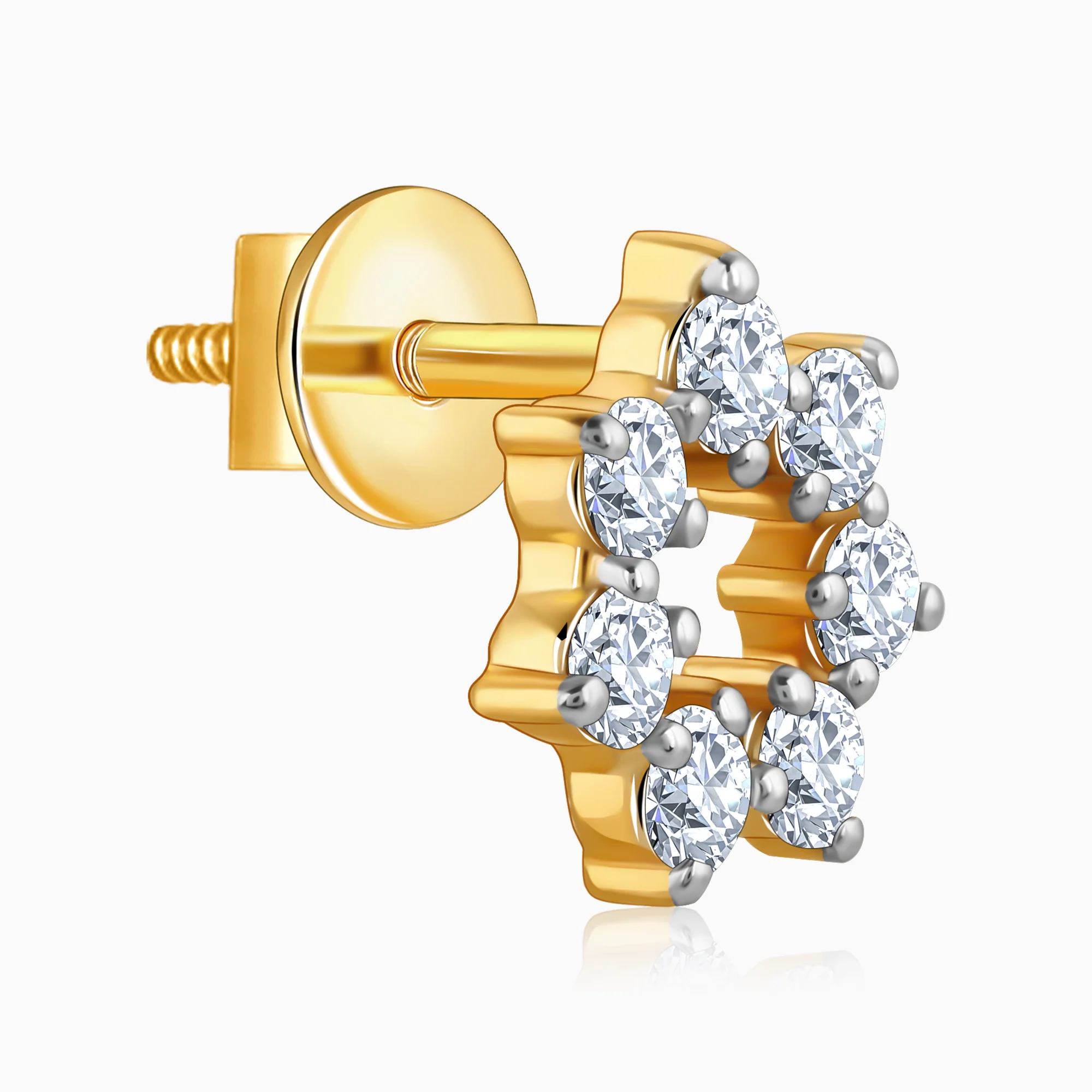 Gold Aureole Diamond Studs - Image 4