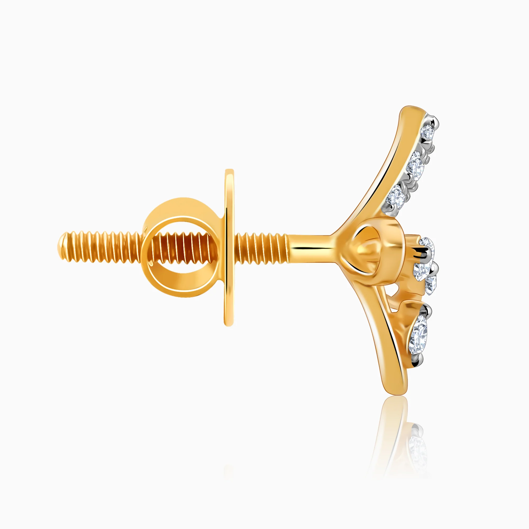 Gold Auric Flower Diamond Earrings - Image 5