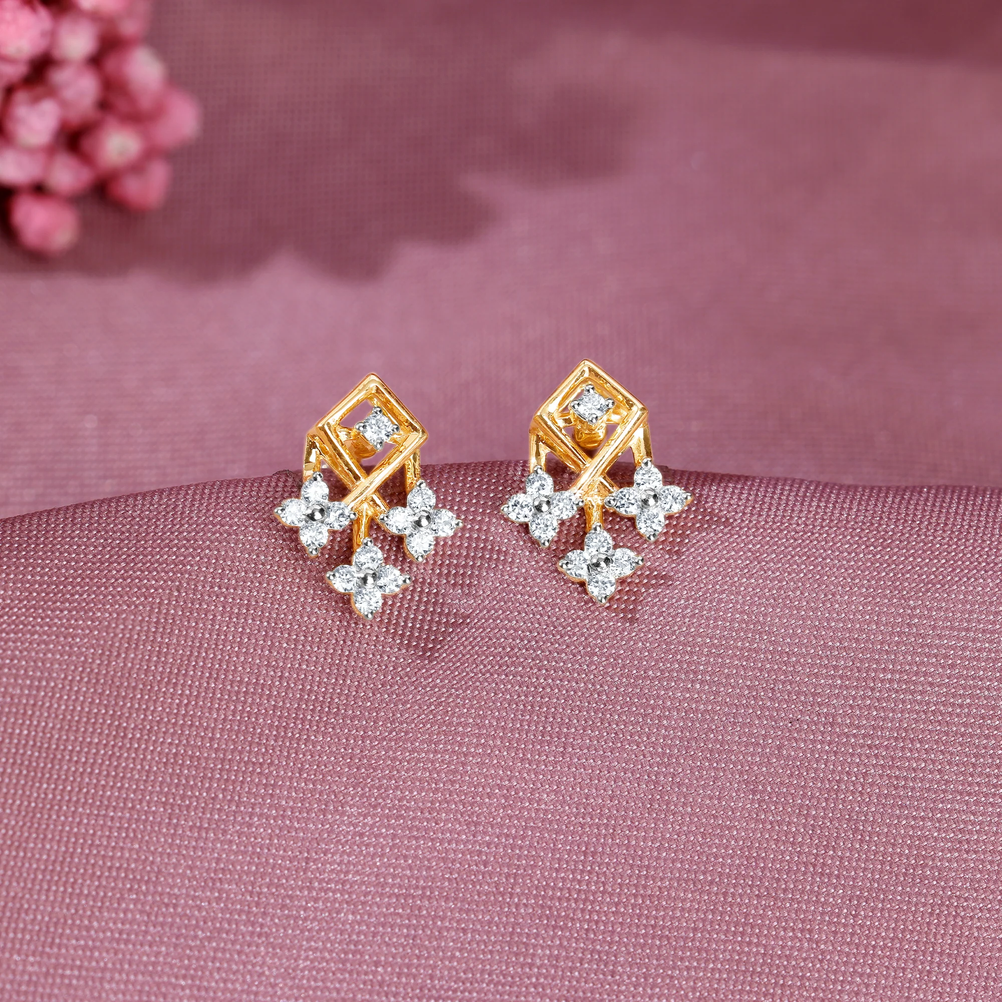 Gold Auric Lab Grown Diamond Earrings - Image 2